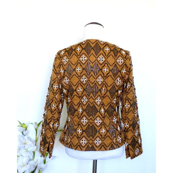 NEW! Banana Republic Heritage Collection Beaded Open Front Blazer Jacket SZ 0 - Picture 8 of 12